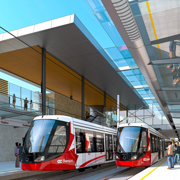 Artists rendition of the Tunney's Pasture station on the Ottawa Light Rail transit system.